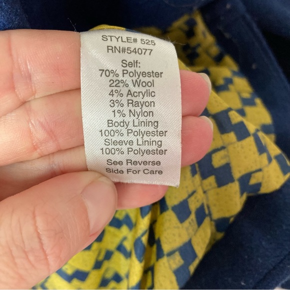 Cabi M Medium Wool Blend Double Breasted Pea Coat Blue Military Nautical - Picture 5 of 11